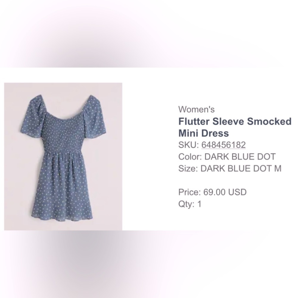 Flutter sleeve smocked mini dress